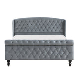 Heirloom Gray Upholstered Queen Platform Bed