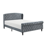 Heirloom Gray Upholstered Queen Platform Bed