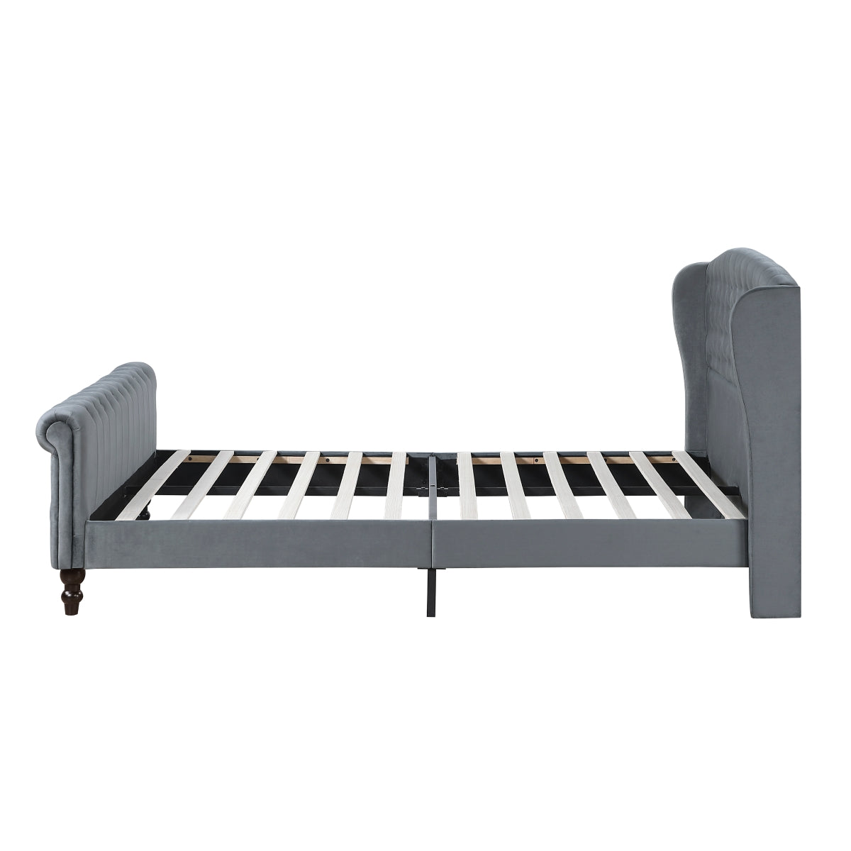 Heirloom Gray Upholstered Queen Platform Bed
