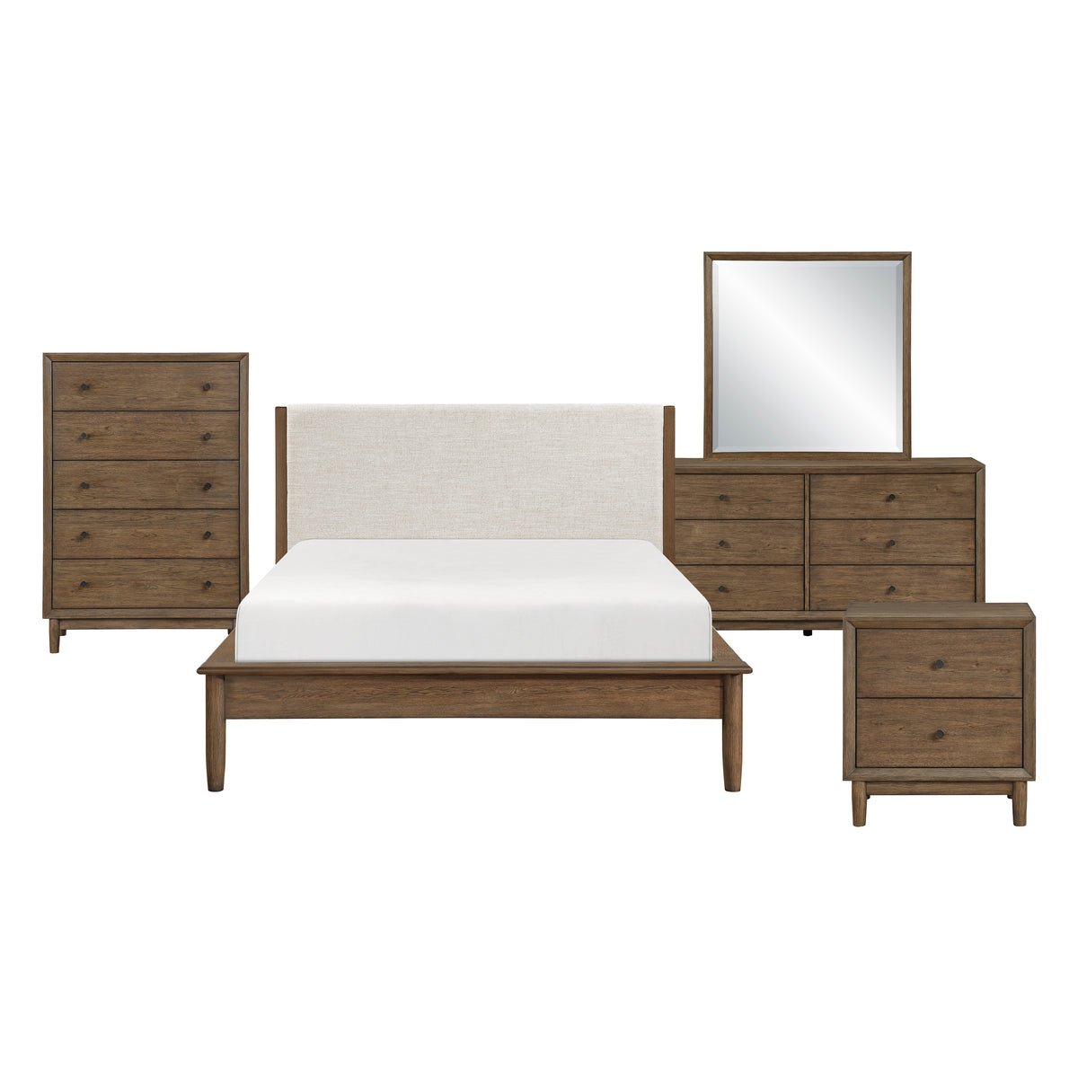 Marlow Brown/Oatmeal 5-Piece Queen Platform Bedroom Set from Homelegance - Luna Furniture