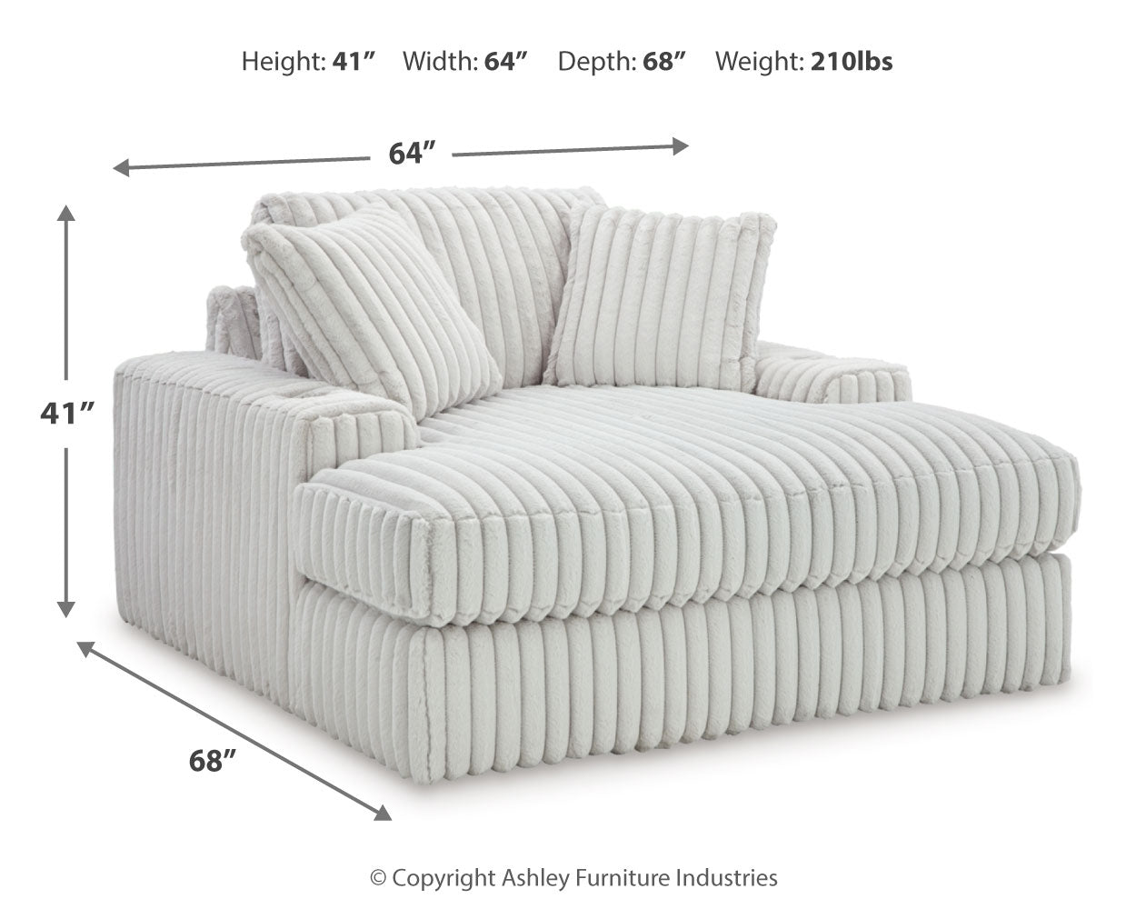 Ashley Stupendous Alloy Oversized Chaise - Luna Furniture
