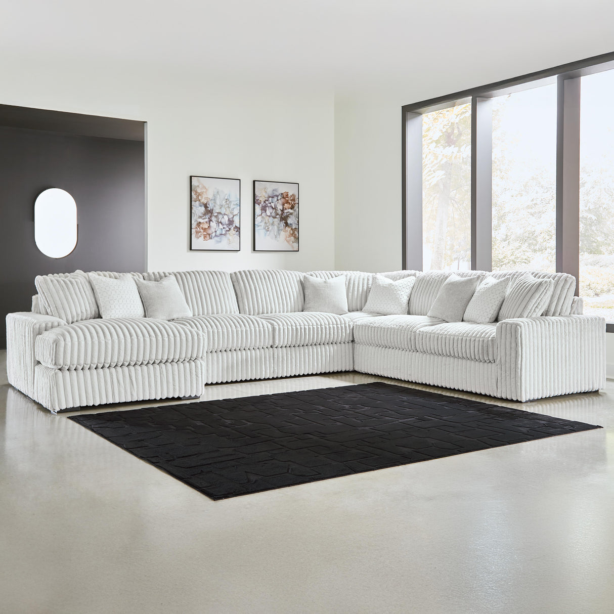 Stupendous Alloy 5-Piece LAF Chaise Sectional