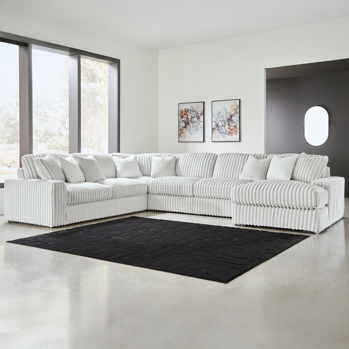 Stupendous Alloy 5-Piece RAF Chaise Sectional