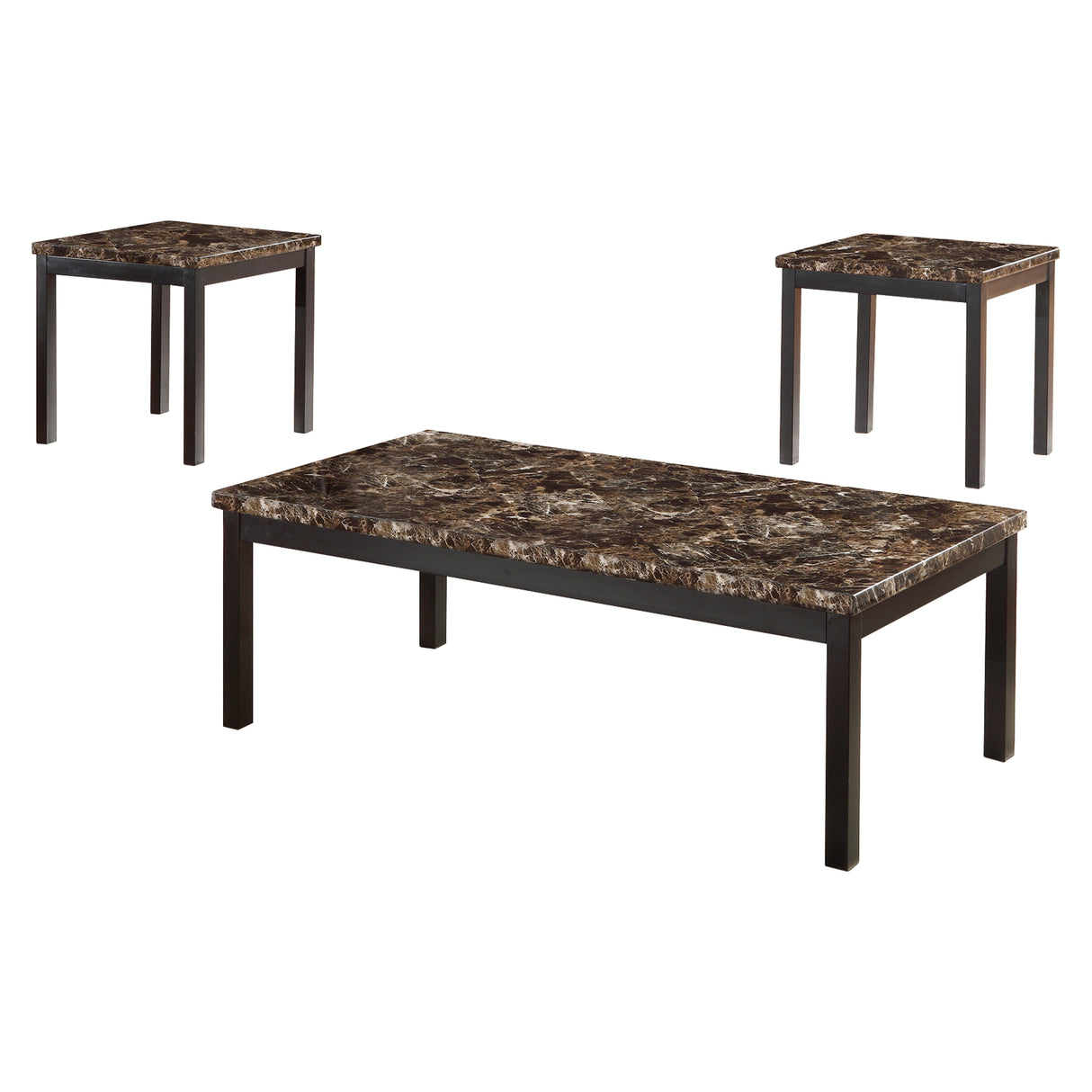 Tempe Brown/Black Marble-Top Counter Height Table