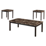 Tempe Brown/Black Marble-Top Counter Height Table