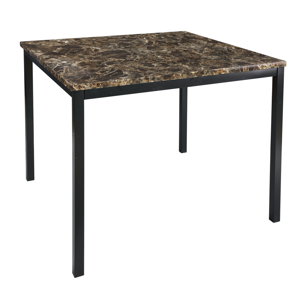 Tempe Brown/Black Marble-Top 5-Piece Counter Height Set from Homelegance - Luna Furniture