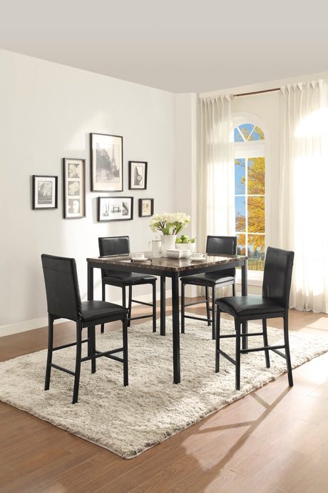 Tempe Brown/Black Marble-Top Counter Height Table from Homelegance - Luna Furniture