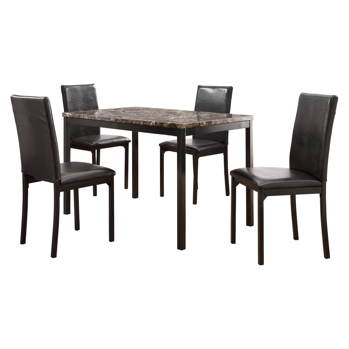 Tempe Brown/Black Marble-Top Dining Table from Homelegance - Luna Furniture