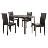 Tempe Brown/Black Marble-Top Dining Table from Homelegance - Luna Furniture