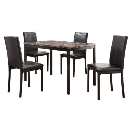 Tempe Brown/Black Marble-Top Dining Table from Homelegance - Luna Furniture