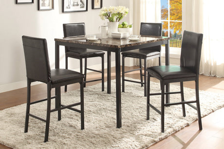 Tempe Brown/Black Marble-Top Counter Height Table from Homelegance - Luna Furniture