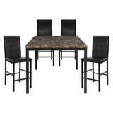 Tempe Brown/Black Marble-Top Counter Height Table from Homelegance - Luna Furniture