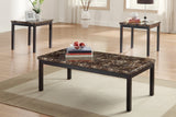 Tempe Brown/Black Marble-Top Counter Height Table