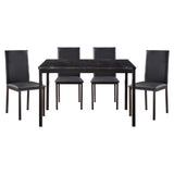 Tempe Black Marble-Top 5-Piece Dining Set from Homelegance - Luna Furniture