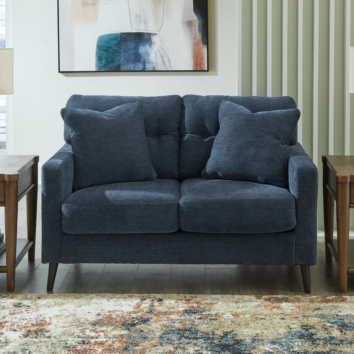 Bixler Navy Loveseat