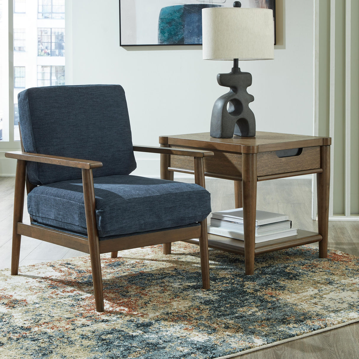 Bixler Navy Accent Chair