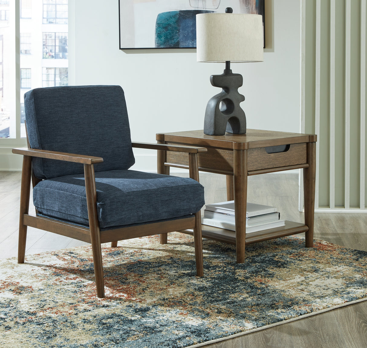 Bixler Navy Sofa, Loveseat and Chair from Ashley Furniture - Luna Furniture