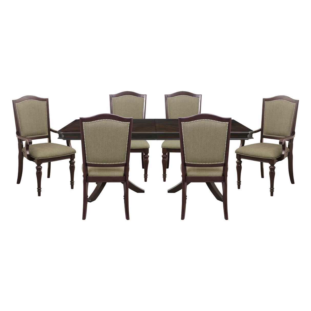 Marston Dark Cherry 7-Piece 96" Extendable Dining Set from Homelegance - Luna Furniture