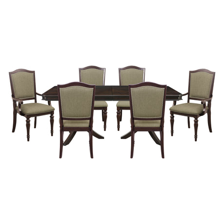 Marston Dark Cherry 7-Piece 96" Extendable Dining Set from Homelegance - Luna Furniture
