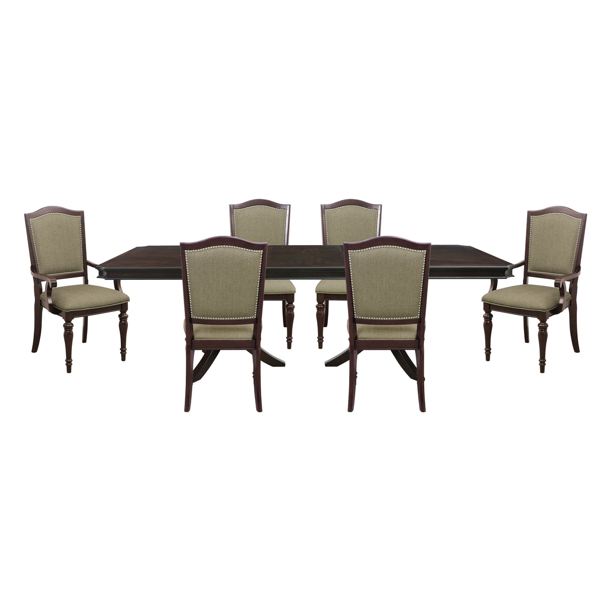 Marston Dark Cherry 7-Piece 96" Extendable Dining Set from Homelegance - Luna Furniture