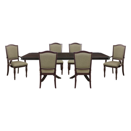 Marston Dark Cherry 7-Piece 96" Extendable Dining Set from Homelegance - Luna Furniture