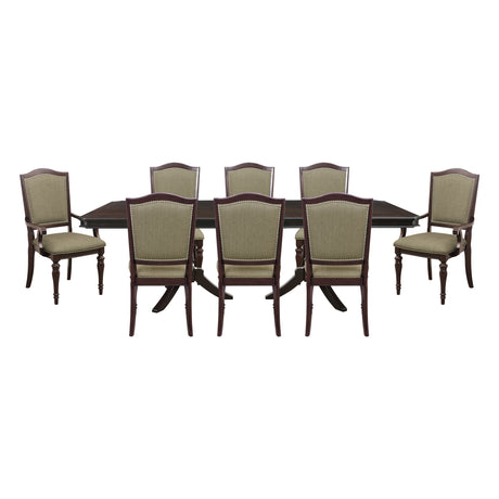Marston Dark Cherry 9-Piece 96" Extendable Dining Set from Homelegance - Luna Furniture