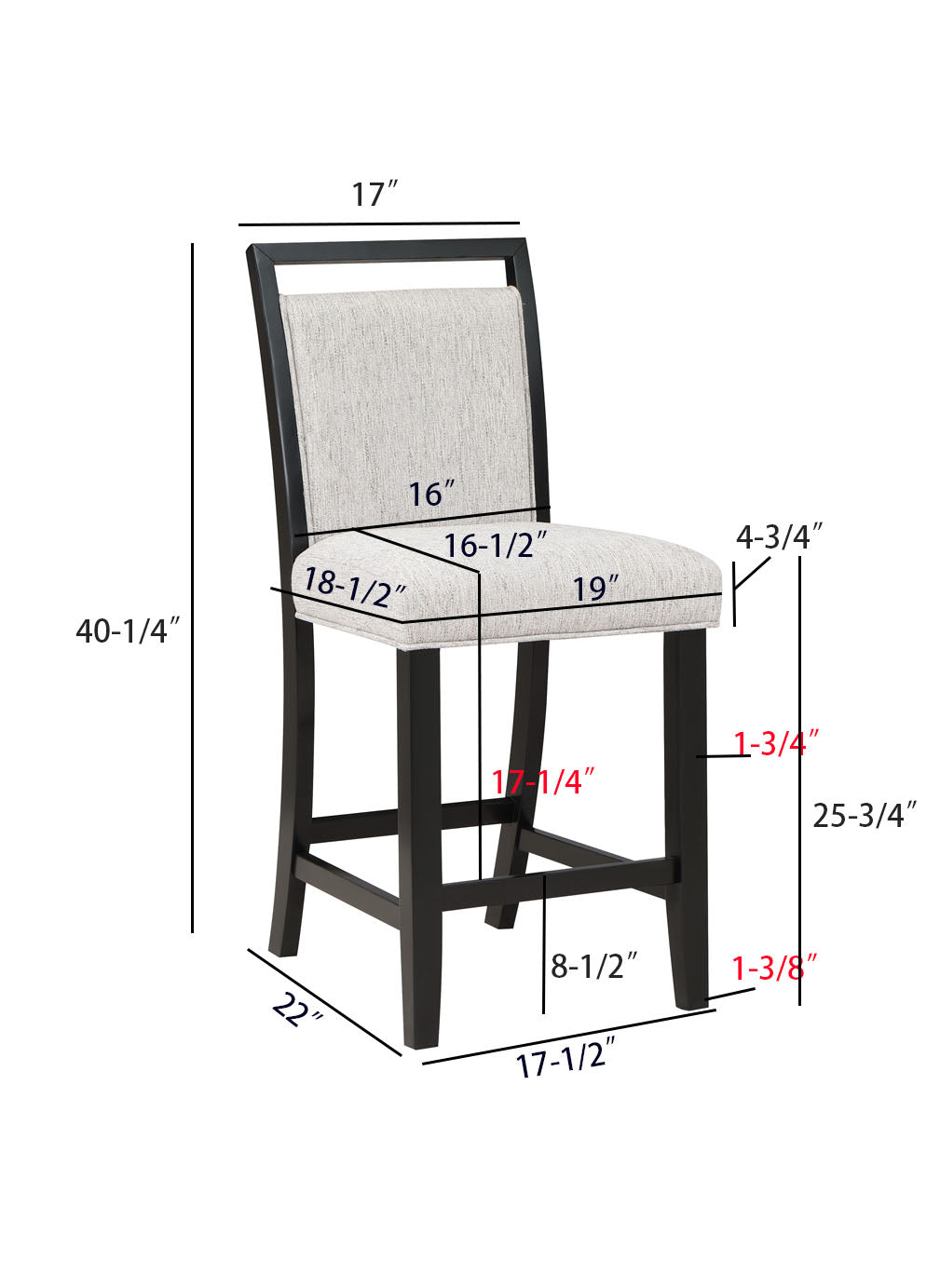 Dary Counter Height Dining Chair, Set of 2