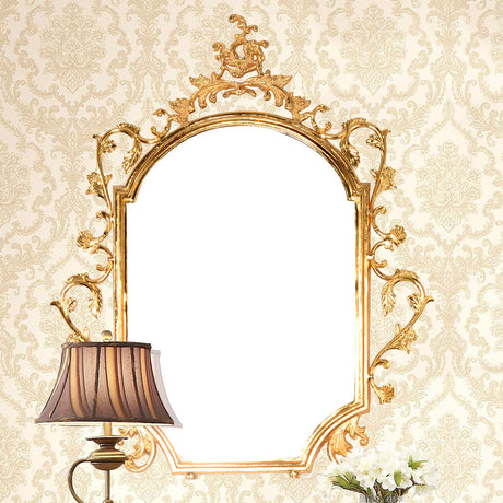 HD-263 Golden Brass Console With Mirror from Homey Design - Luna Furniture