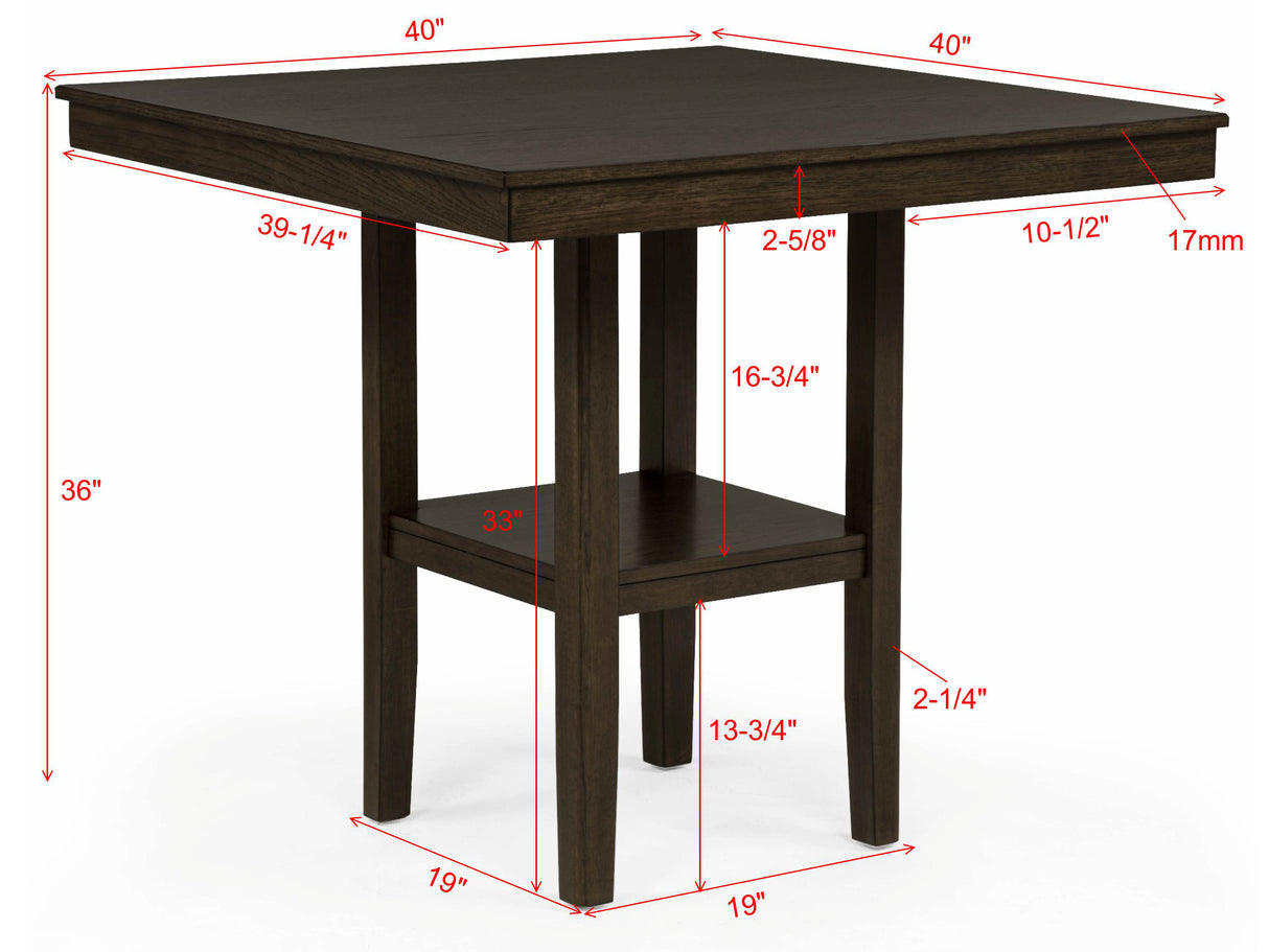 Lester Brown/Beige 5-Piece Counter Height Dining Set from Crown Mark - Luna Furniture