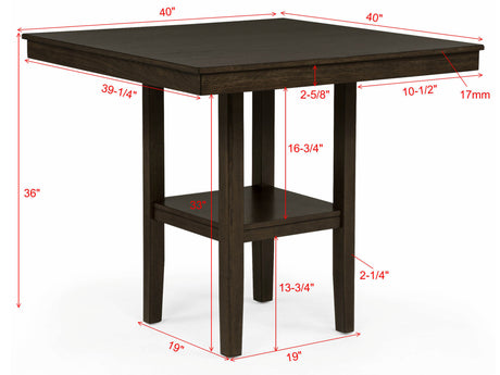 Lester Brown/Beige 5-Piece Counter Height Dining Set from Crown Mark - Luna Furniture