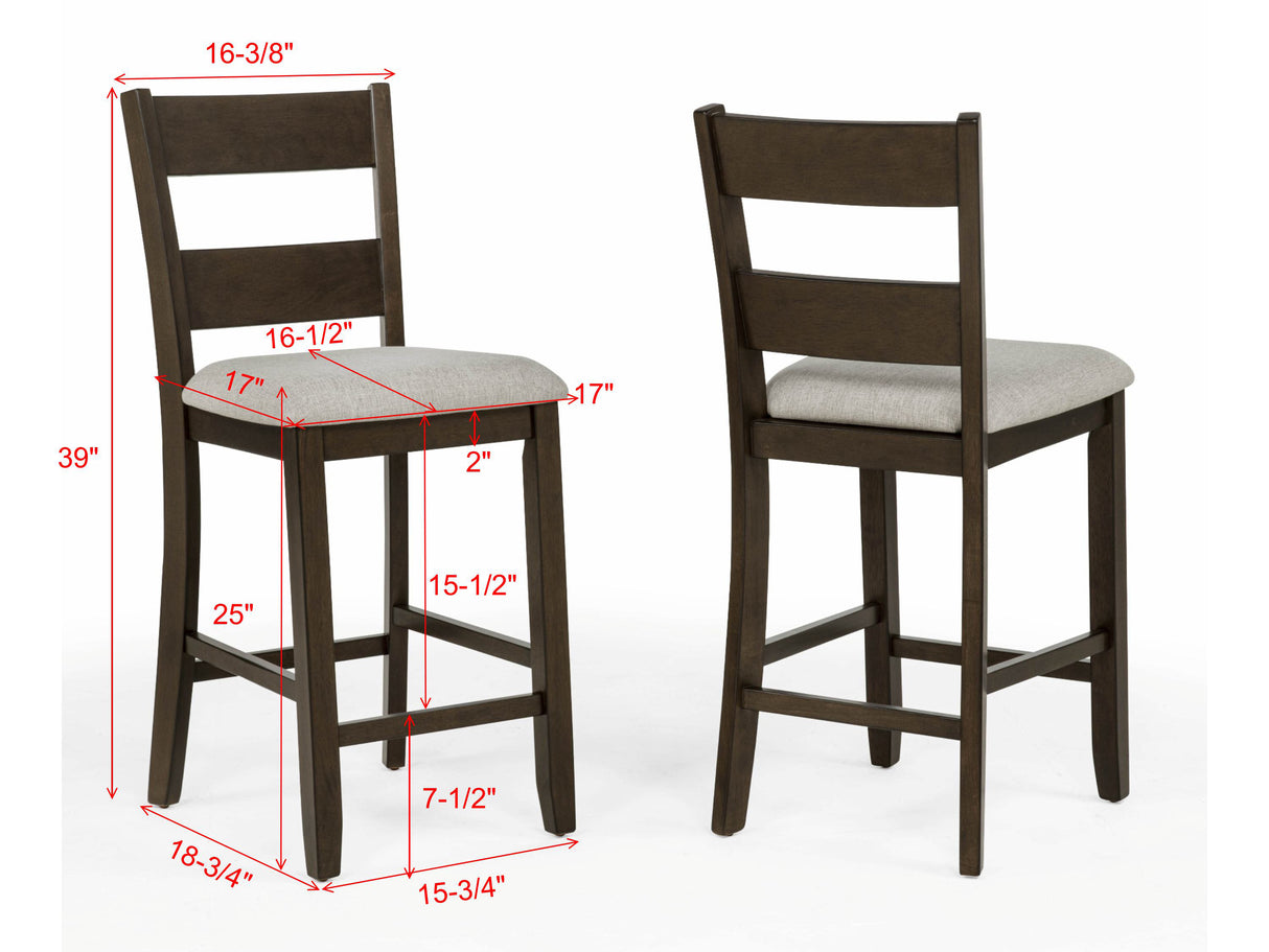 Lester Brown/Beige 5-Piece Counter Height Dining Set from Crown Mark - Luna Furniture