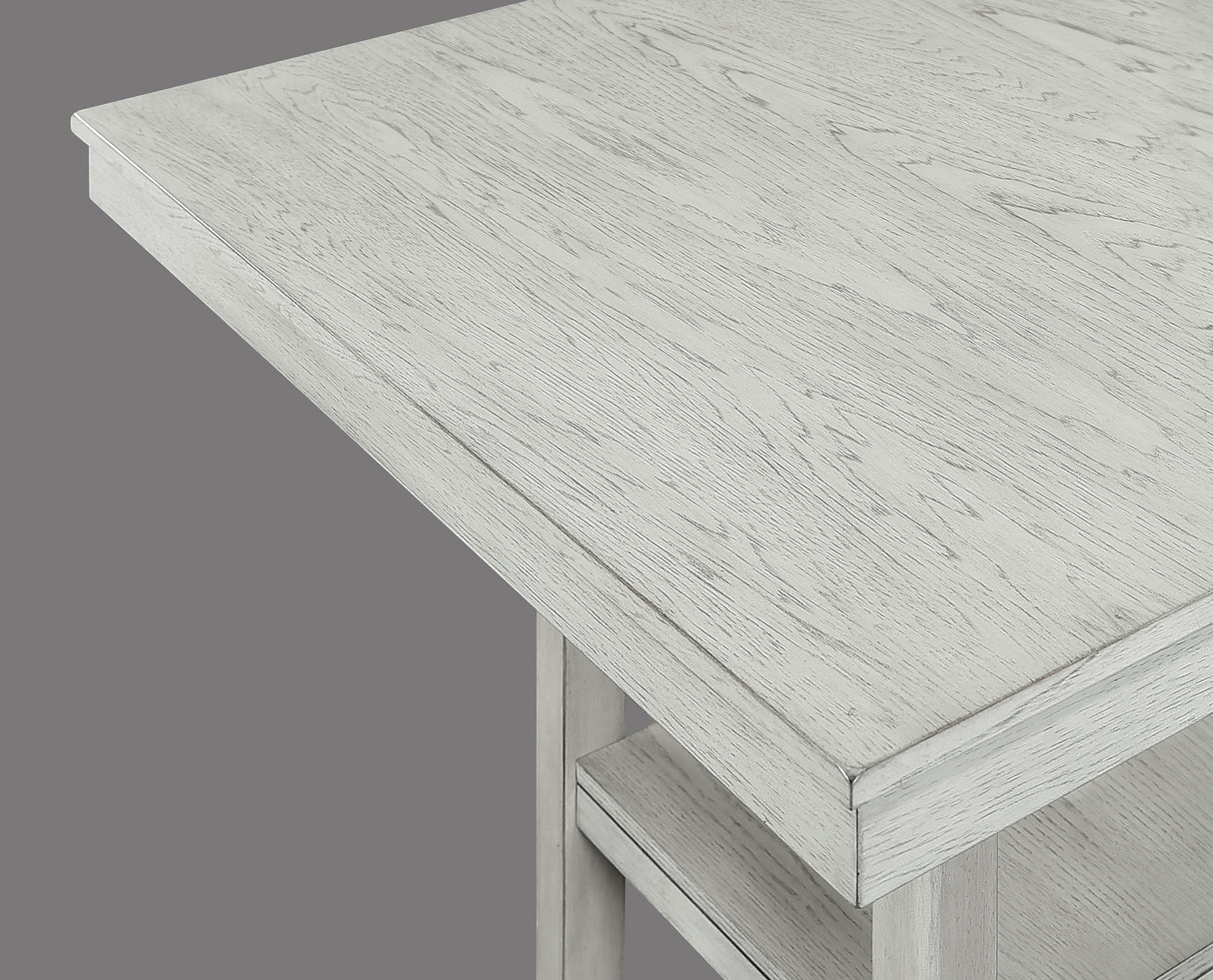 Lester Driftwood 5-Piece Counter Height Set from Crown Mark - Luna Furniture