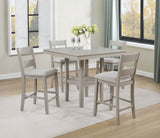 Lester Greige 5-Piece Counter Height Dining Set from Crown Mark - Luna Furniture
