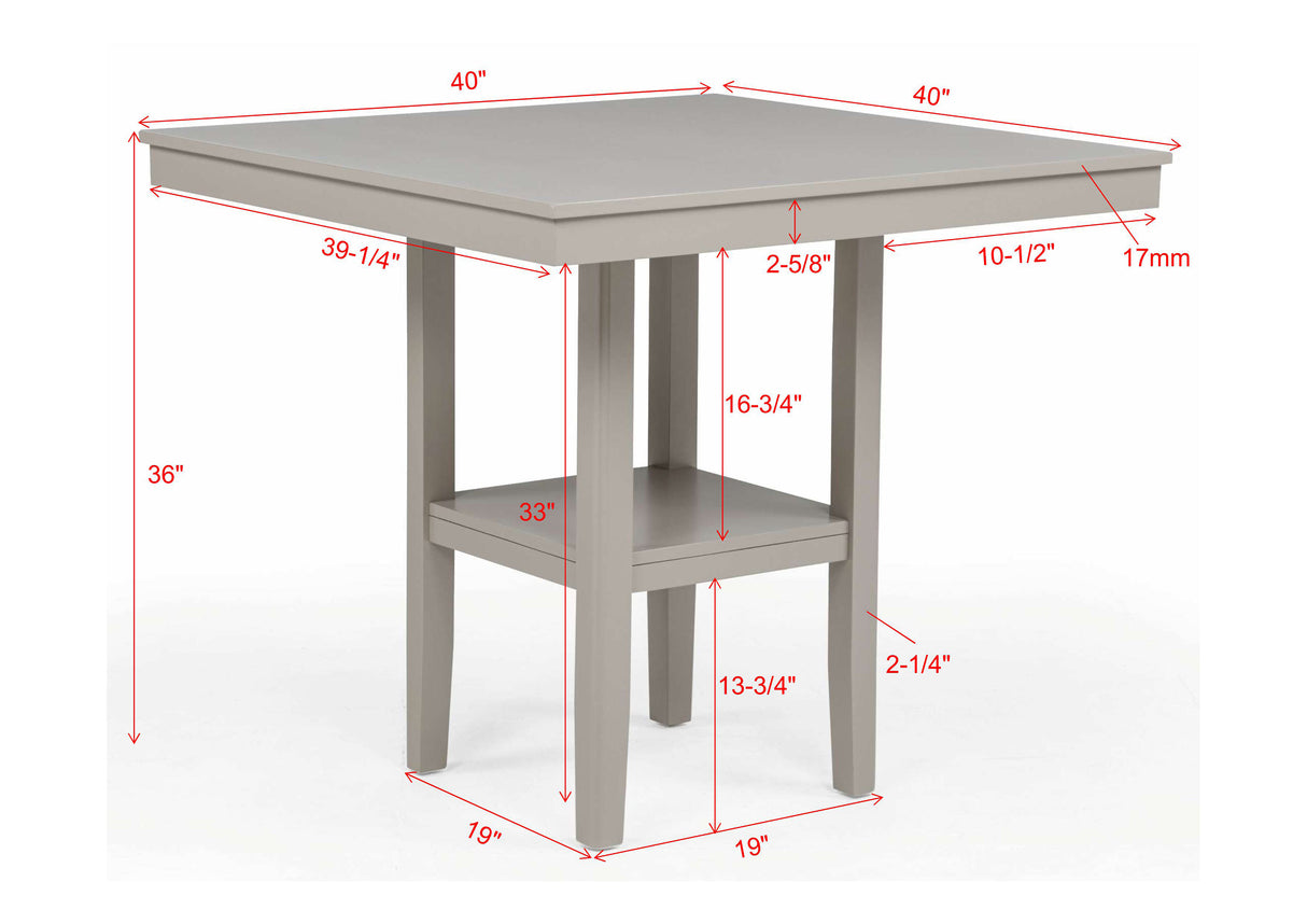 Lester Greige 5-Piece Counter Height Dining Set from Crown Mark - Luna Furniture