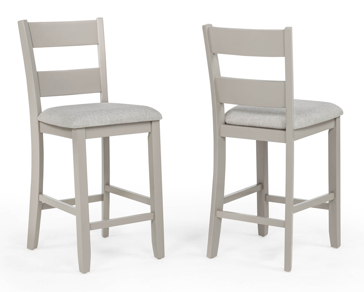 Lester Greige 5-Piece Counter Height Dining Set from Crown Mark - Luna Furniture