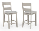 Lester Greige 5-Piece Counter Height Dining Set from Crown Mark - Luna Furniture