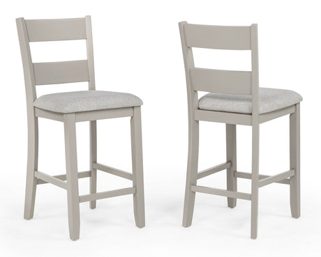 Lester Greige 5-Piece Counter Height Dining Set from Crown Mark - Luna Furniture