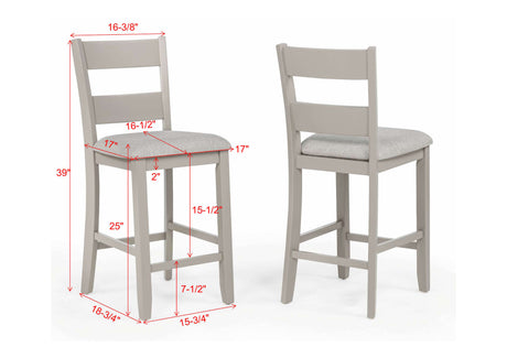 Lester Greige 5-Piece Counter Height Dining Set from Crown Mark - Luna Furniture