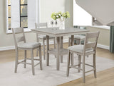 Lester Greige 5-Piece Counter Height Dining Set from Crown Mark - Luna Furniture