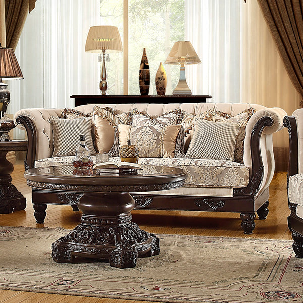 HD-2651 Brown Mahogany Sofa