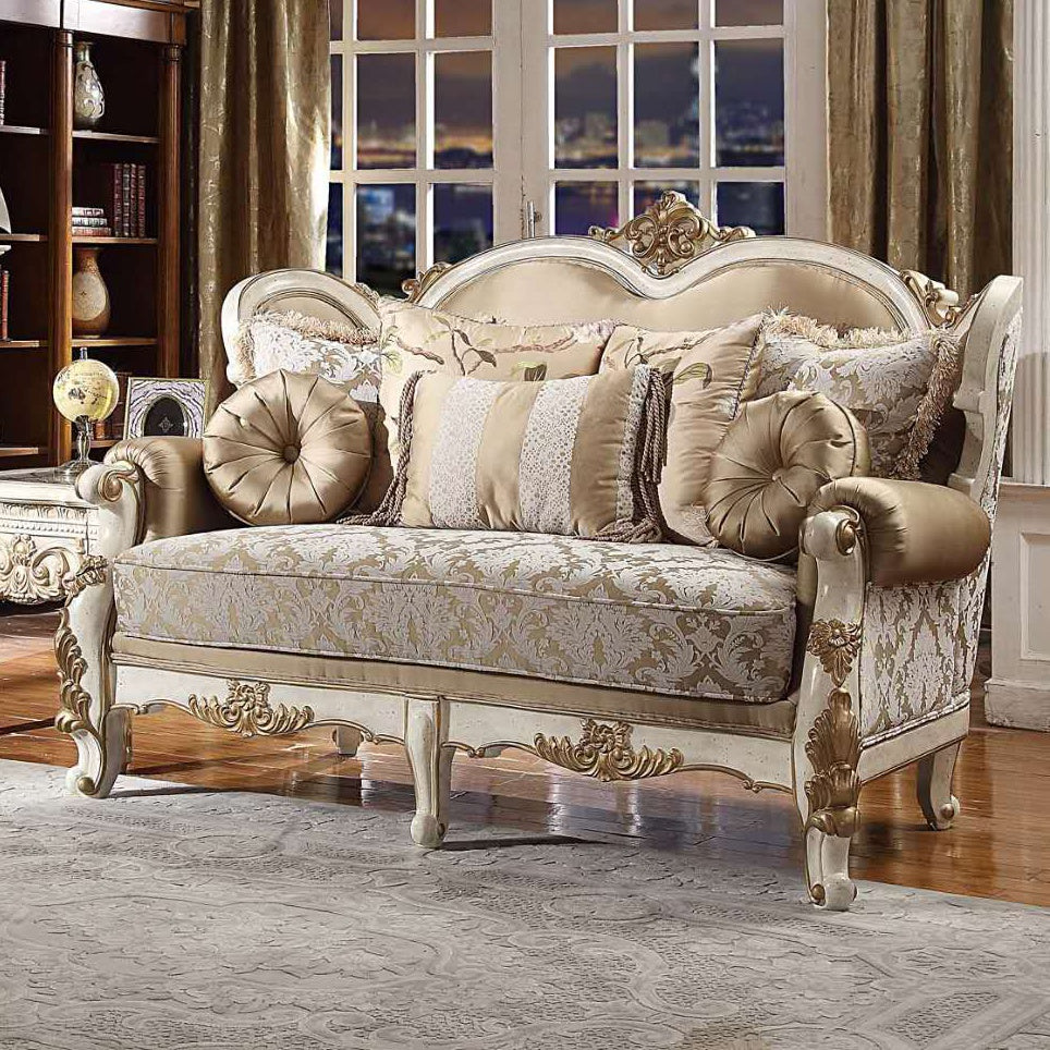 HD-2652 Vintage White Loveseat from Homey Design - Luna Furniture