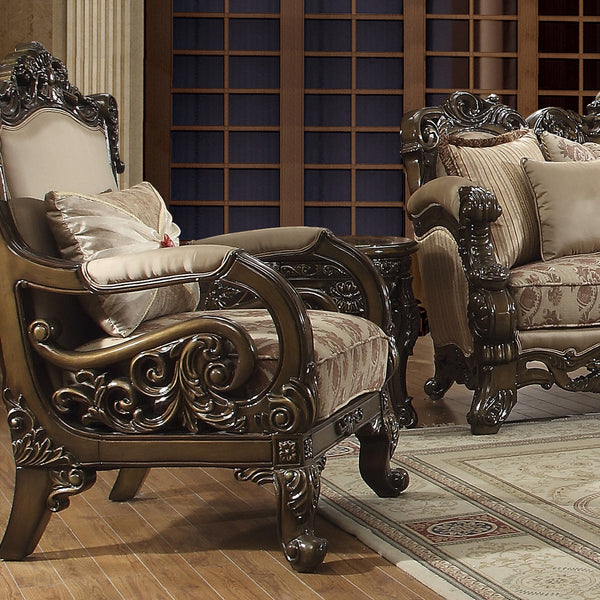 HD-2658 Metallic Antique Gold/Perfect Brown Chair