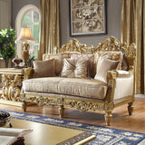HD-2659 Metallic Bright Gold 3-Piece Living Room Set from Homey Design - Luna Furniture
