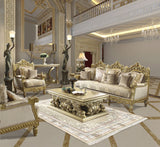HD-2659 Metallic Bright Gold 3-Piece Living Room Set from Homey Design - Luna Furniture