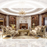 HD-2663 Champagne Metallic Gold/Silver Blend 3-Piece Living Room Set from Homey Design - Luna Furniture
