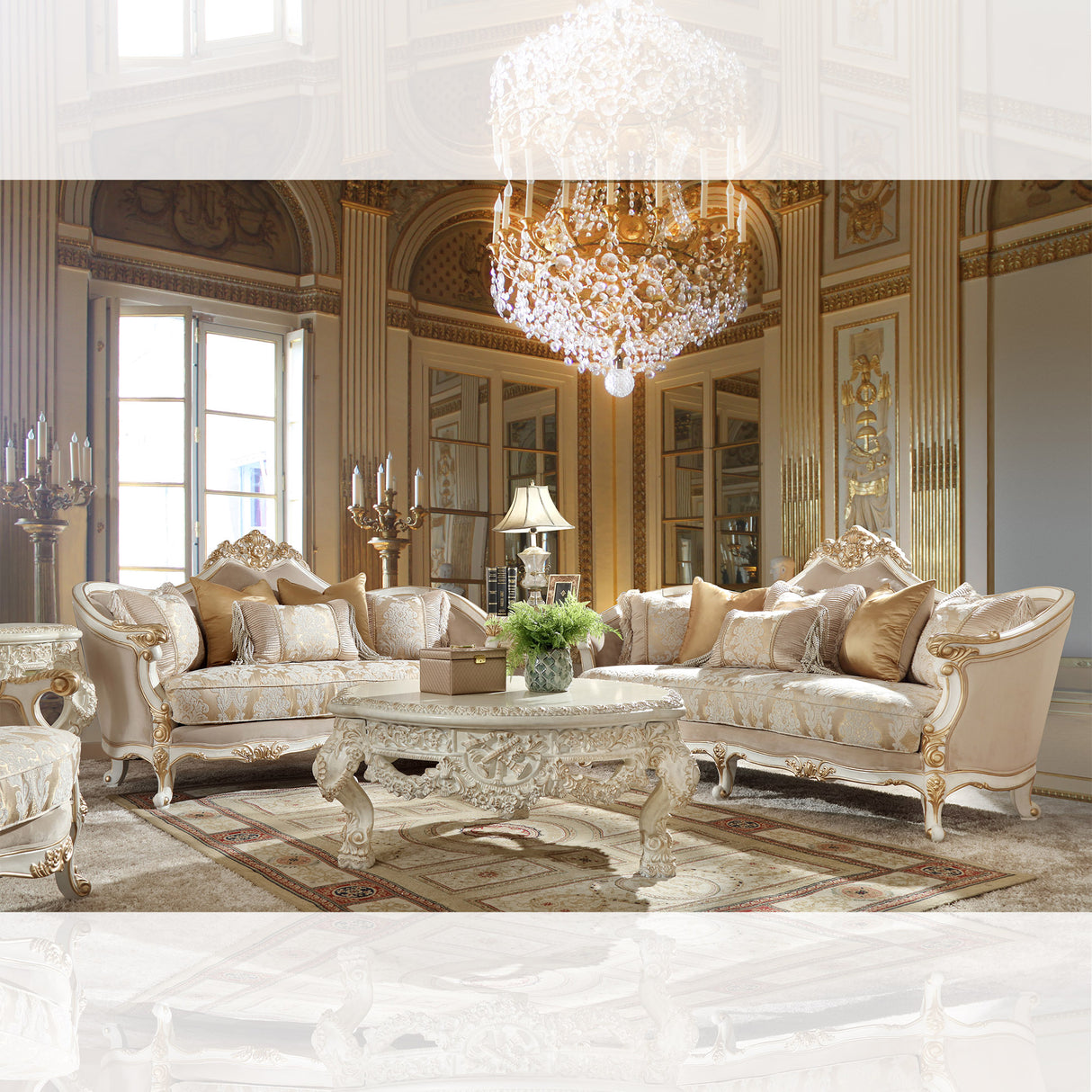 HD-2669 Plantation Cove White 3-Piece Living Room Set from Homey Design - Luna Furniture