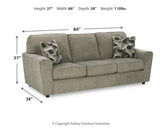 Cascilla Pewter Sofa from Ashley - Luna Furniture