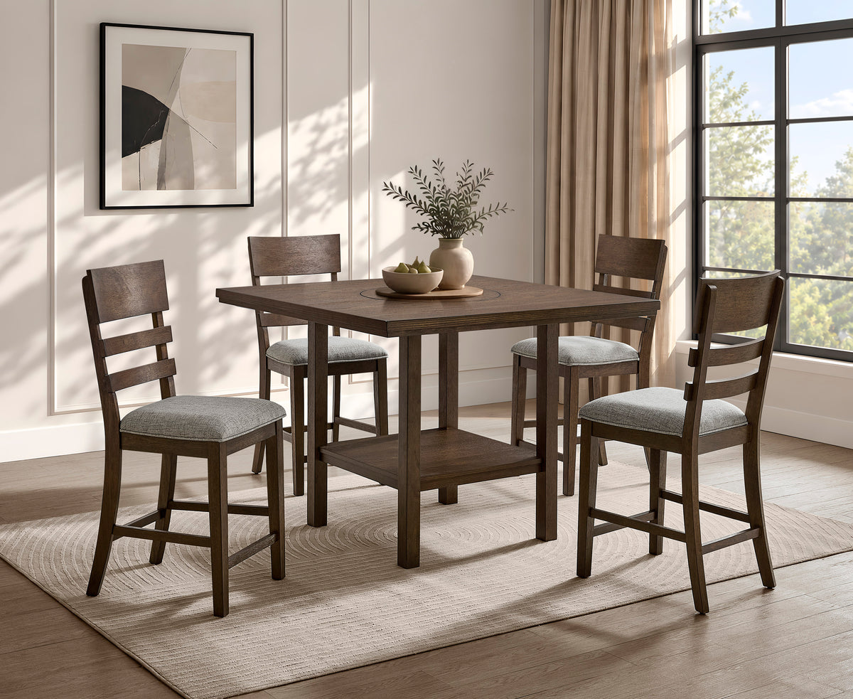 Guthrie Brown/Light Gray Counter Height Chair, Set of 2