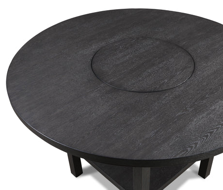 Guthrie Charcoal Round Counter Height Table with Lazysusan from Crown Mark - Luna Furniture