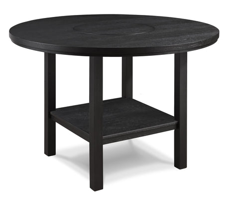 Guthrie Charcoal Round Counter Height Table with Lazysusan from Crown Mark - Luna Furniture